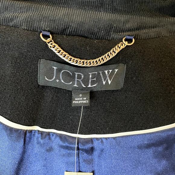 J.Crew Stowe Parka Italian Stadium Cloth Midi City Classic Office CD571 Black 0 - Picture 14 of 16